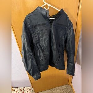 Beautiful NWT navy genuine leather Harley Davidson riding jacket size XXL